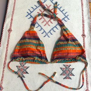 Vix Multi Colored Printed Stripe Bikini Top